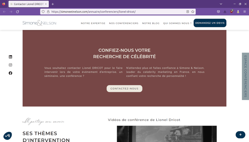 Formulaire pour me contacter… via le site S&N !
