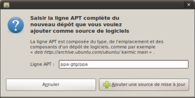 Installer PPA GTG