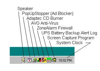 Windows 98 systray