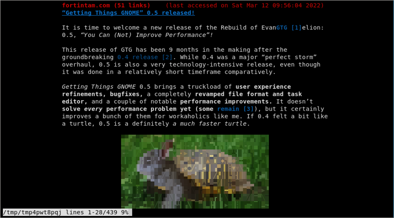Screenshot of Offpunk